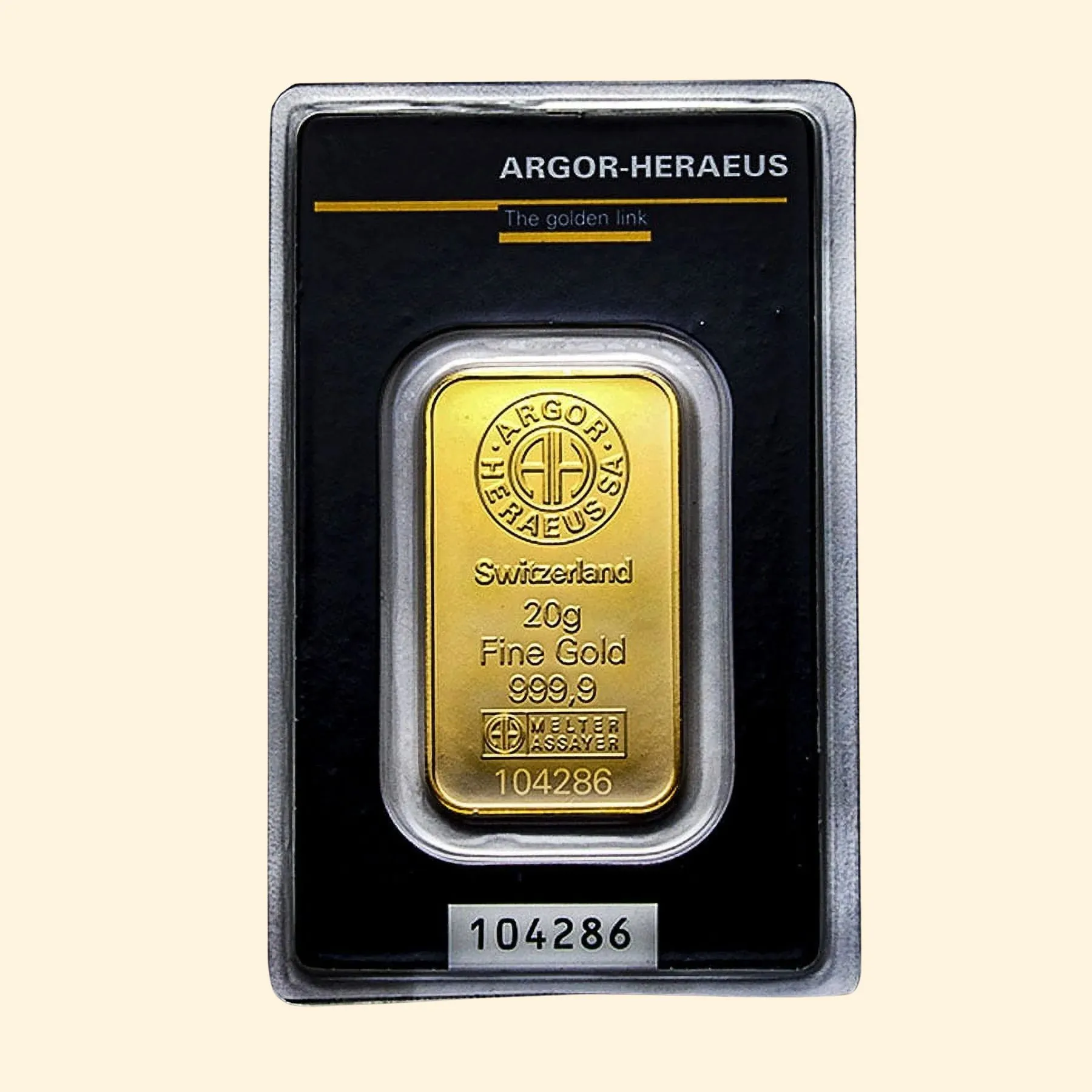 20 Gram Argor-Heraeus Swiss Gold Bullion Bar